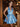 Halter Deep V-Neck Corset Flared Short Homecoming Party Satin Dress in Blue