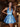 Halter Deep V-Neck Corset Flared Short Homecoming Party Satin Dress in Blue