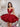 Cut Waist Deep V-Neck Strapless Mini Satin Ball Gown Prom Dress - Red