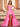 Off Shoulder Puffy Deep V-Neck Ball Gown Prom Dress - Hot Pink