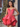 Boned Hand Made Floral Mini Ball Gown Prom Dress-Red