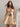 Deep V Neck Hand Made Floral Mini Ball Gown Prom Dress - Champagne