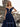 Deep V-Neck Off Shoulder Illusion Long Ball Gown Prom Dress - Navy Blue
