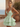 V-Neck Cut Out Tiered Ball Gown Mini Hoco Dress in Mint Green