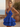 V-Neck Cut Out Tiered Ball Gown Mini Hoco Dress in Royal Blue