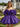 Off Shoulder Satin Bodice Mini Ball Gown Prom Dress - Purple