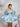Off Shoulder Satin Bodice Mini Ball Gown Prom Dress - Baby Blue
