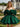 Off Shoulder Satin Bodice Mini Ball Gown Prom Dress - Emerald Green