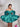 Off Shoulder Satin Bodice Mini Ball Gown Prom Dress - Turquoise