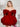 Off Shoulder Puffy Bodice Satin Mini Ball Gown Prom Dress - Red