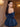 Off Shoulder Puffy Bodice Satin Mini Ball Gown Prom Dress in Navy Blue