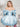 Off Shoulder Puffy Bodice Satin Mini Ball Gown Prom Dress - Baby Blue