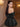 Off Shoulder Puffy Bodice Satin Mini Ball Gown Prom Dress in Black