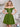 Off Shoulder Sparkly Lace Beaded Mini Prom Dress - Olive Green
