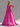 Off Shoulder Hot Fix Crystal Cut Front Pleated Long Ball Gown Prom Dress With Bows - Hot Pink