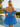 Off Shoulder V-Neck Bodice Mini Ball Gown Bubble Prom Dress in Blue