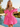 Off Shoulder V-Neck Bodice Mini Ball Gown Bubble Prom Dress in Hot Pink