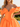 Off Shoulder V-Neck Bodice Mini Ball Gown Bubble Prom Dress in Orange
