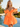 Off Shoulder V-Neck Bodice Mini Ball Gown Bubble Prom Dress in Orange