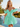 Off Shoulder V-Neck Bodice Mini Ball Gown Bubble Prom Dress in Mint Green