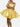 Backless Bows Square Satin Mini Ball Gown Prom Dress - Yellow