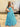 Hand Beading Bodice Ball Gown Prom Dress With Bows - Aqua Blue