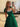 Hand Beading Bodice Ball Gown Prom Dress With Bows - Emerald Green