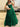 Hand Beading Bodice Ball Gown Prom Dress With Bows - Emerald Green