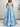 Tank Beading Floral Bodice Ball Gown Prom Dress - Sky Blue