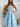 Tank Beading Floral Bodice Ball Gown Prom Dress - Sky Blue
