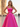 Tank Bow Coset Lace Up Ball Gown Long Prom Dress - Hot Pink