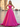 Tank Bow Coset Lace Up Ball Gown Long Prom Dress - Hot Pink