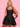 Lace Up Tank Bodice Square Neck Ball Gown Mini Hocoming Dress in Black