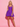 Lace Up Tank Bodice Square Neck Ball Gown Mini Hocoming Dress in Purple