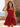 Tank Bodice Lace Up With 3D Flower Ball Gown Mini Bubble Dress in Red