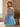 Tank Bodice Lace Up With 3D Flower Ball Gown Mini Bubble Dress in Blue