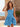 Tank Bodice Lace Up With 3D Flower Ball Gown Mini Bubble Dress in Blue