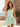 Tank Bodice Lace Up With 3D Flower Ball Gown Mini Bubble Dress in Mint Green