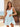 Tank Bodice Lace Up With 3D Flower Ball Gown Mini Bubble Dress in Baby Blue