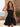 Tank Bodice Lace Up With 3D Flower Ball Gown Mini Bubble Dress in Black