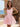 Square Neck Corset Flared Mini Homecoming Dress with Bow Strap in Pink