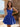 Square Neck Corset Flared Mini Homecoming Dress with Bow Strap in Royal Blue