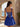 Square Neck Corset Flared Mini Homecoming Dress with Bow Strap in Royal Blue