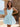 Square Neck Corset Flared Mini Homecoming Dress with Bow Strap in Baby Blue