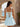 Square Neck Corset Flared Mini Homecoming Dress with Bow Strap in Baby Blue