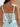 Square Neck Corset Flared Mini Homecoming Dress with Bow Strap in Baby Blue
