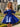 Square Satin Mini Ball Gown Prom Dress With Bow - Royal Blue
