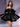 Square Satin Mini Ball Gown Prom Dress With Bow - Black