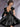 Square Satin Mini Ball Gown Prom Dress With Bow - Black
