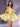 Square Satin Mini Ball Gown Prom Dress With Bow - Yellow